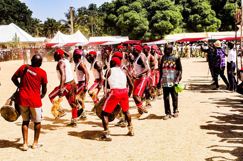 Traditional drummers and dancers performing