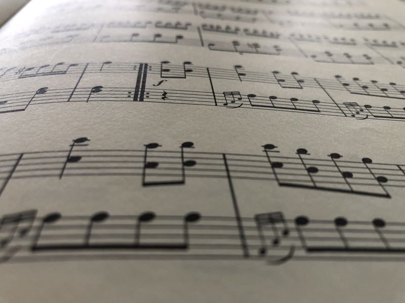 Close-up of printed sheet music